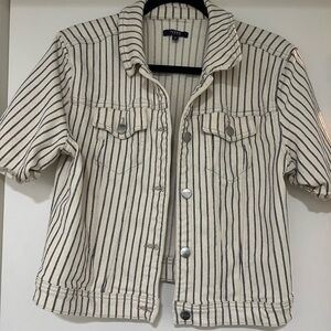 Striped denim button shirt